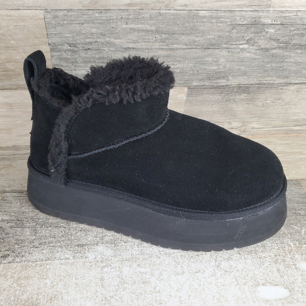 Koolaburra by UGG Koola Ultra Mini Womens Ankle Boot Sz 6 Black Slip On Platform